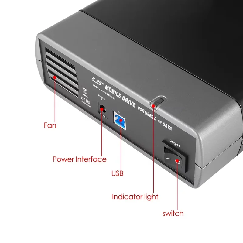 

AT82-5.25In HDD SSD Корпус USB3.0 к SATA Корпус внешнего жесткого диска Поддержка DVD SSD HDD Коробка жесткого диска 16-скоростной
