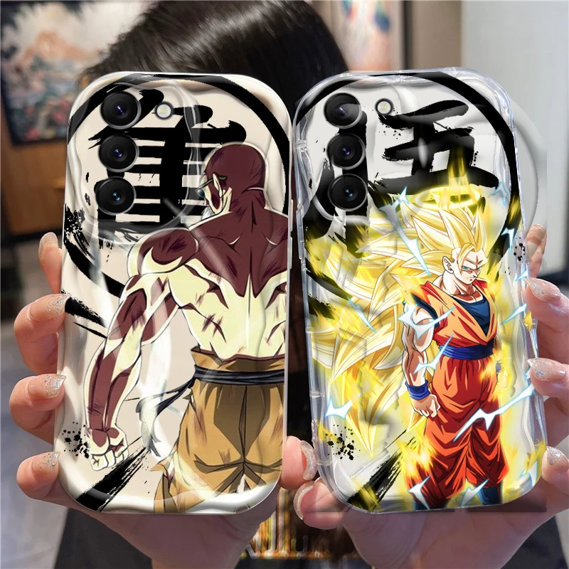 Luxury D-Dragon Ball Saiyan For Samsung S24 S23 S21 S20 Ultra Plus FE A73 A72 A71 A51 A31 A05S A05 A04 5G Wave Oil Funda