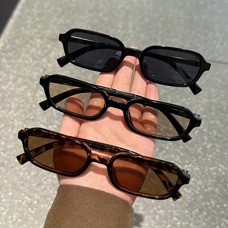 3-Pack Women's Small Frame Square Retro Y2K Multi Color Casual Versatile Women's Fashion Glasses, Suitable for Daily Use