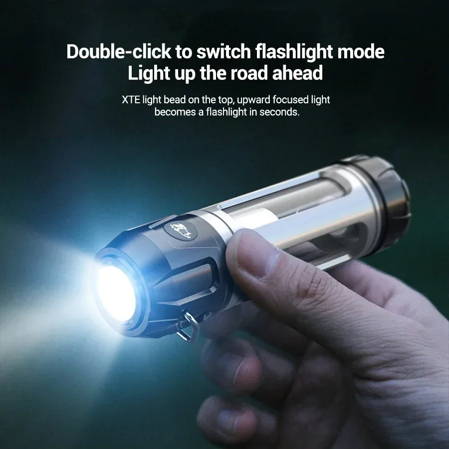 Portable LED Camping Lights Multifunction 800mAh Rechargeable Pocket Flashlights Outdoor Night Light Waterproof Travel Tent Lamp