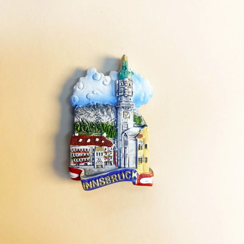 Austria Innsbruck Golden Roof Tourist Souvenir Landmark Building Decorative Magnetic Refrigerator Magnet