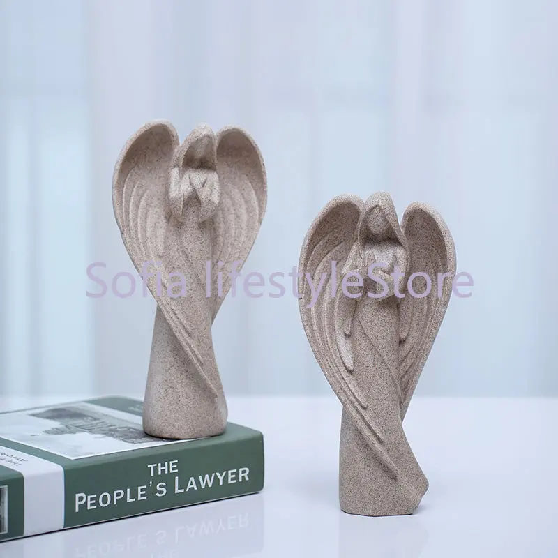 Imagem -04 - Vilead 21cm Resina Orando Anjo Escultura Estatueta Decoração para Casa Estátua de Fadas Quarto Sala Estar Mesa Escritório Decoração