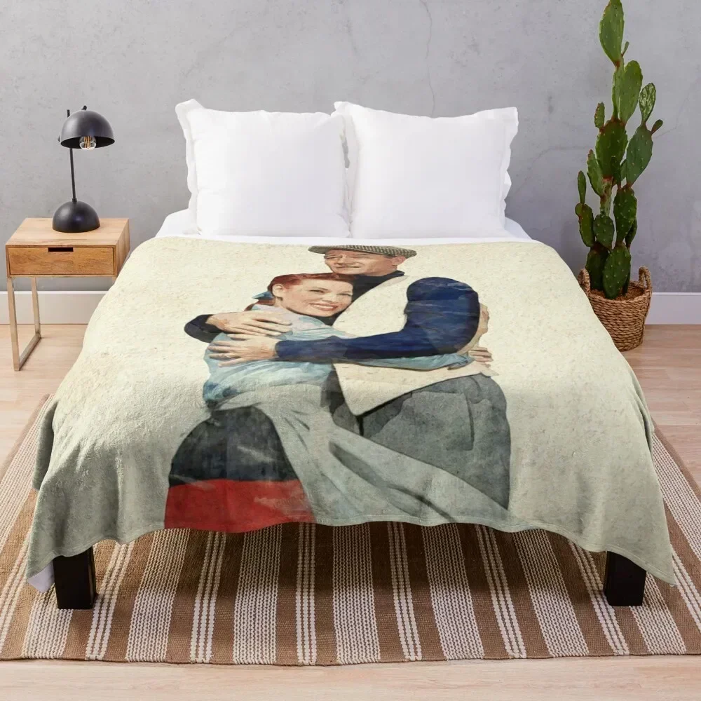 

The Quiet Man - Watercolor Throw Blanket Stain Resistant Cozy Warm Blanket
