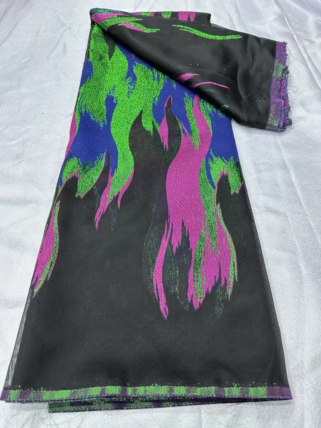 

Latest Colorful Damask Organza African Lace Fabric 2025 High Quality Nigerian French Jacquard Brocade Lace Party Fabric LCW2514