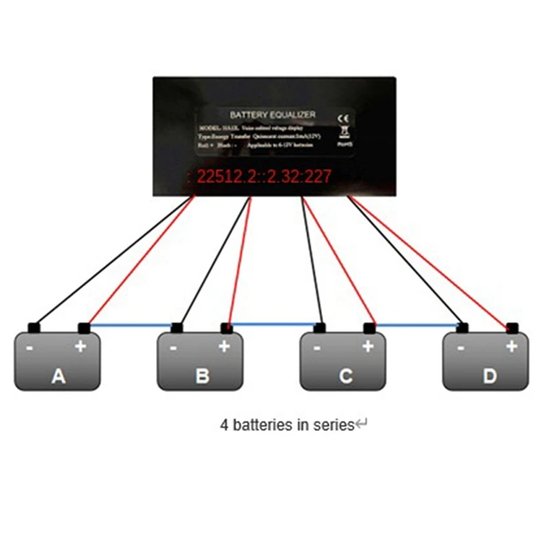 2025 New-2X HA12L LED Display Battery Balancer For 4 X 12V Battery Balancer 4S Active Voltage Lead-Acid Li- Lifepo4 Batteries