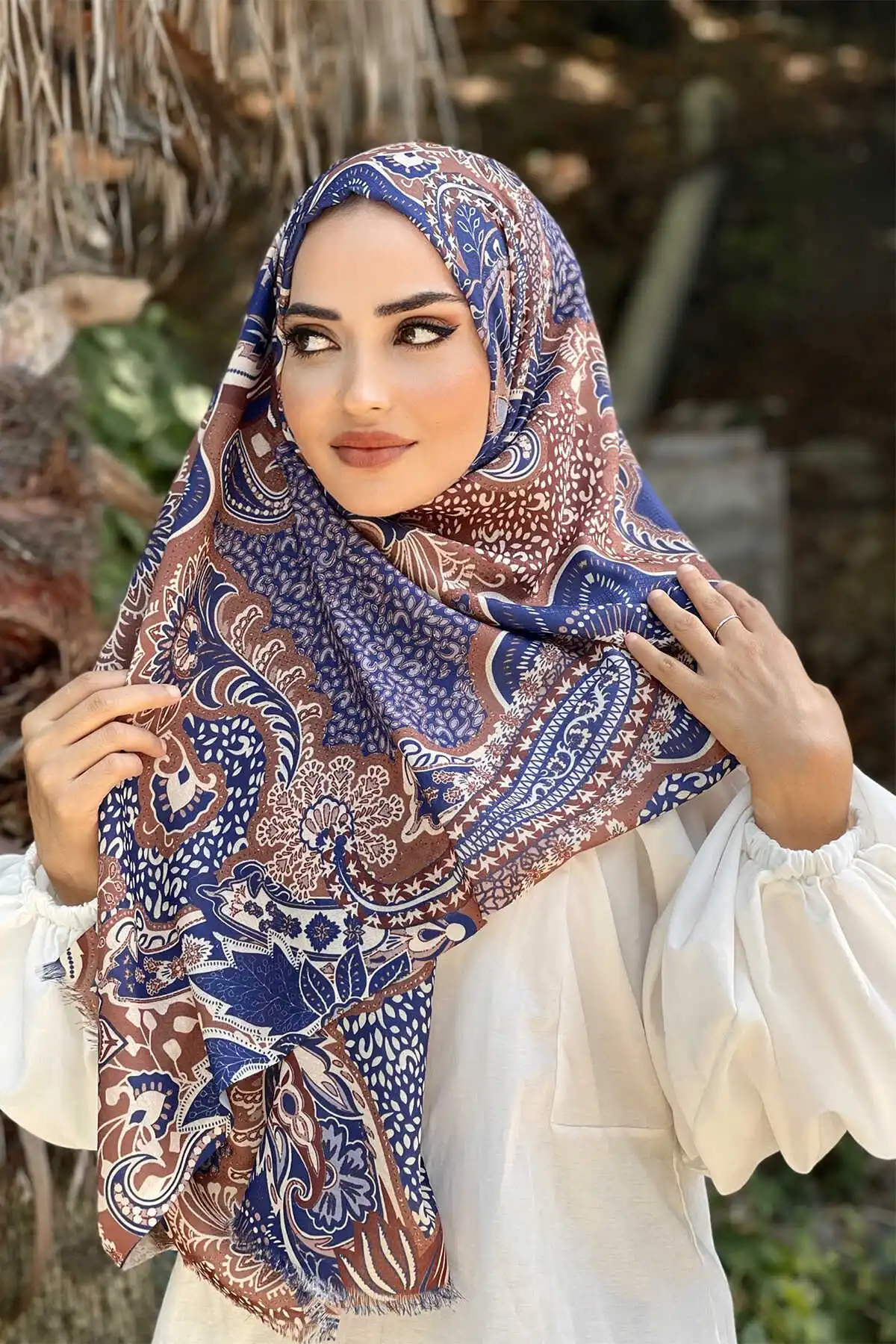 Cotton Pattern Shawl E-Winter Autumn 2021 Muslim Women Hijab headscarf Islamic Turkey