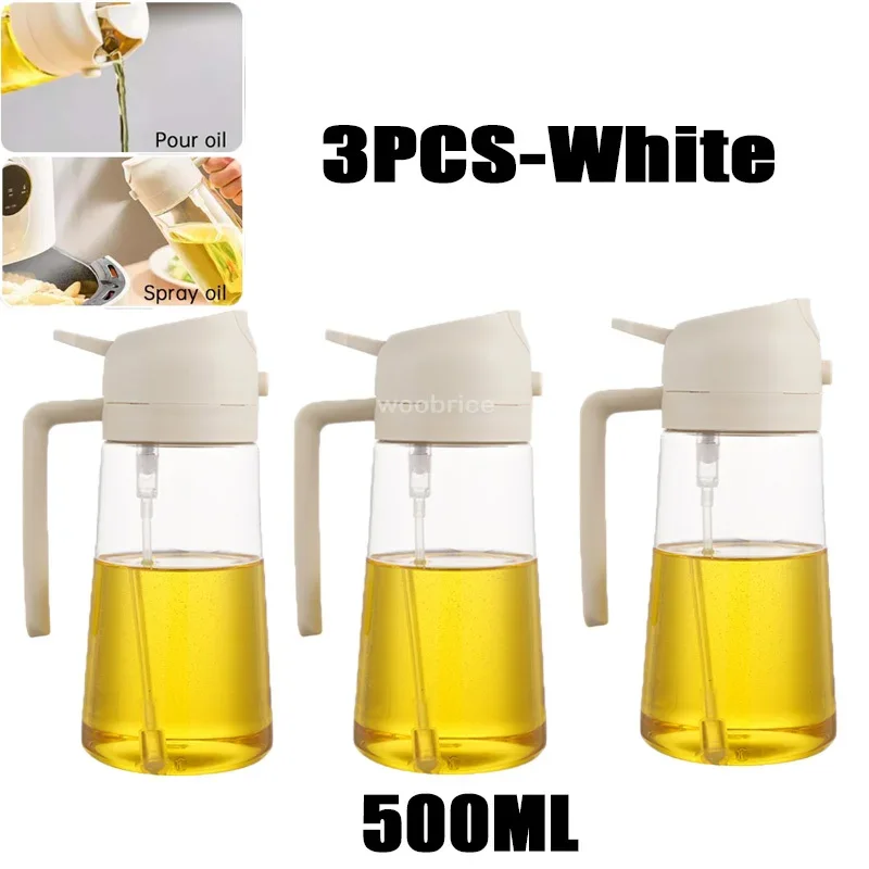 2-in-1 keukenspray-olieverdeler, olieverstuiver, polijstmiddel of alleen borstelspray voor airfryer, salade, grillen, braden, koken in de keuken