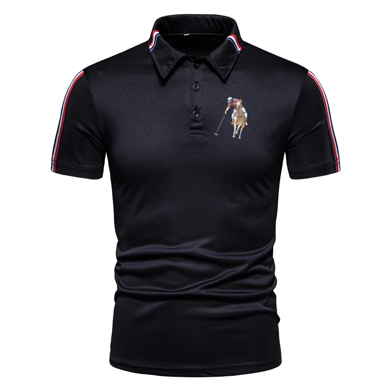 WSHIXDW Men\'s New Fashion Short Sleeve POLO Shirt 20% Cotton 80% Polyester