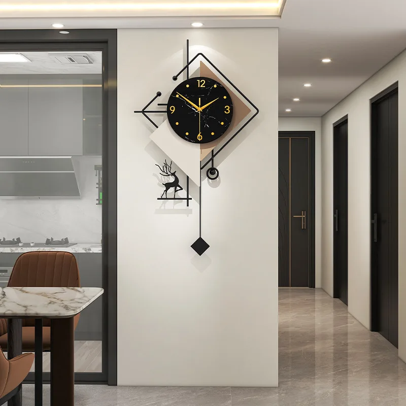 Wall-mounted clock, clock, living room, home modern creative dining room, sofa entrance, silent wall-mounted clock, one piece