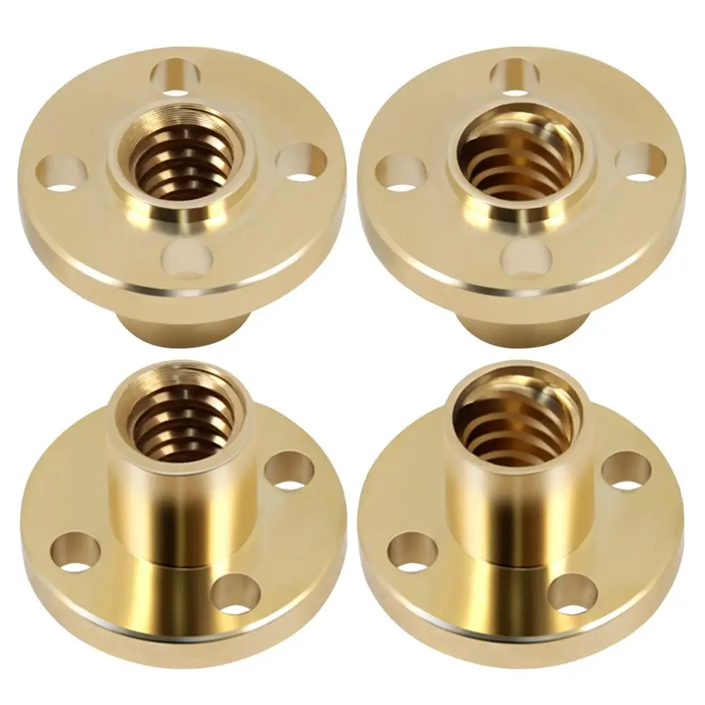 

T8 Trapezoidal Nut Lead Screw Brass for 3D Printer Z Axis 8mm 4Start Non Slip Anti Corrosion Wear Resistance Easy to Use