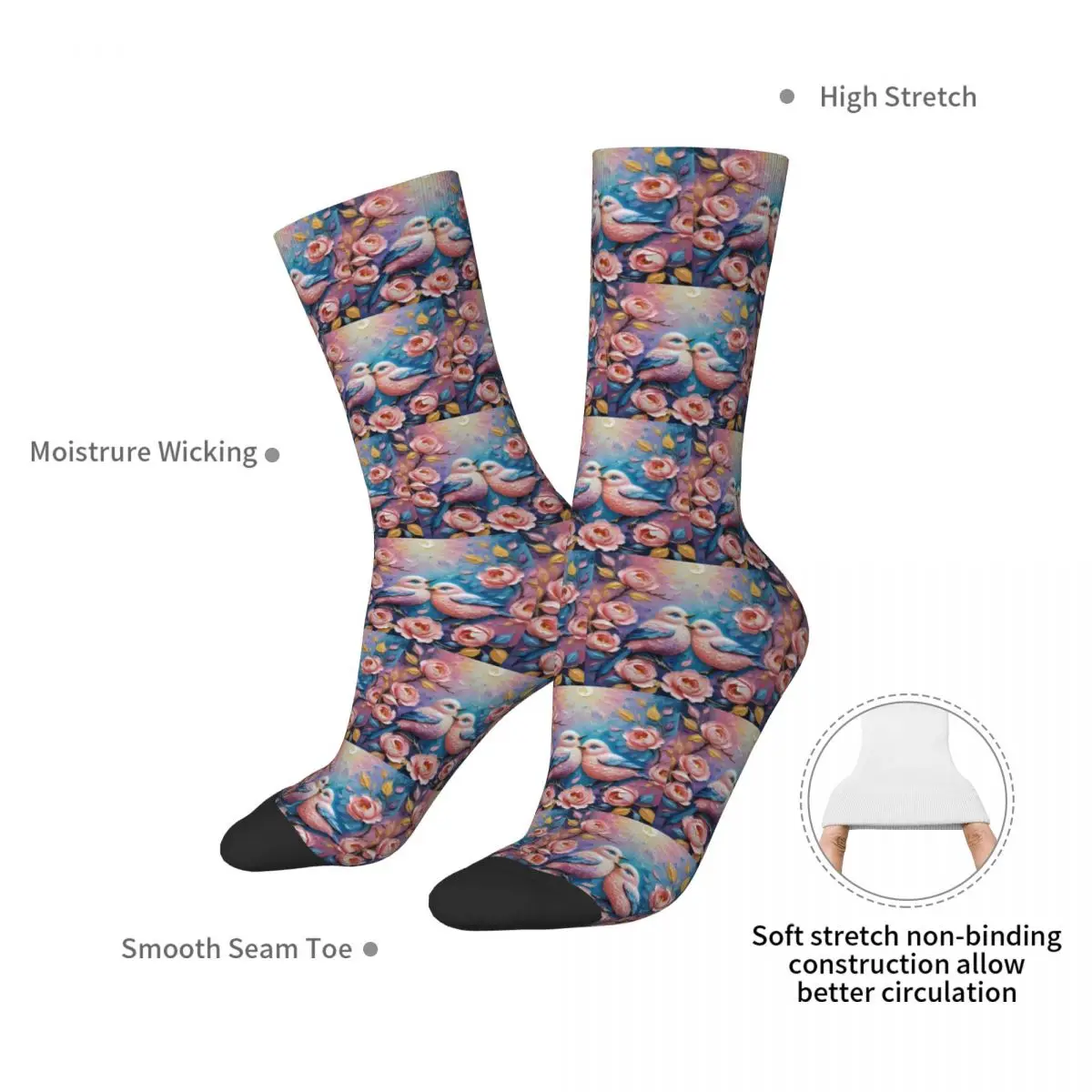 The Pretty Pair Socks Harajuku Sweat Absorbing Stockings All Season Long Socks Accessories for Man's Woman's Christmas Gifts