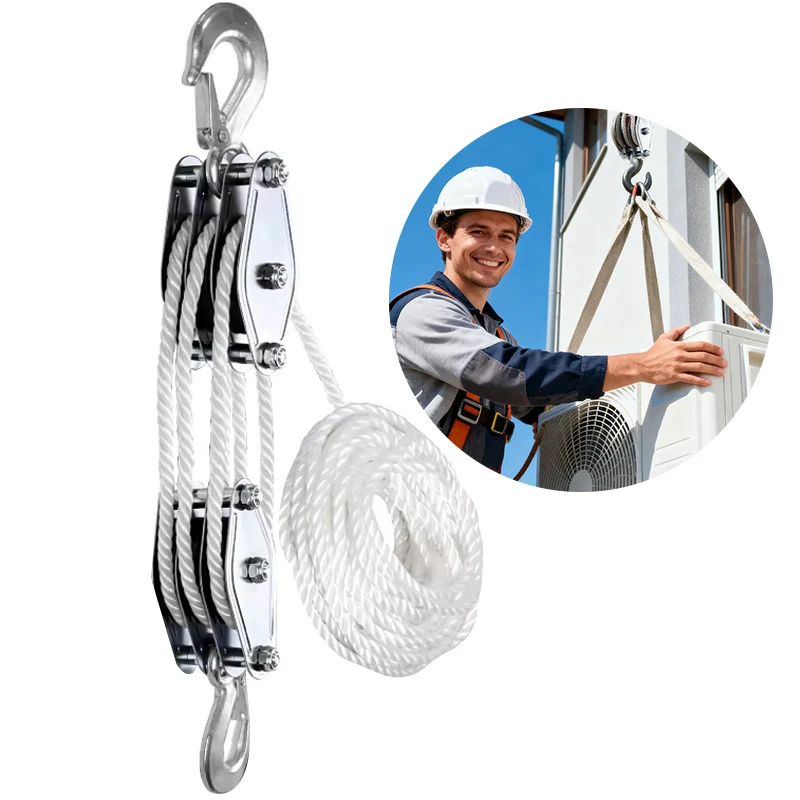 

Сверхмощная система шкивов Веревочный подъемник 1 Подъемная мощность 2200 фунтов Прочный подъемный шкив для подъема тяжелых предметов