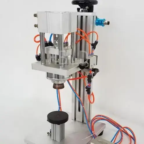 

Pneumatic Perfume Bottle Cap Crimping Machine Aluminum Alloy Capping Machine for Industrial Use
