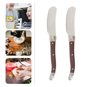 2Pcs Wooden Handle Butter Scrapers Baking Tools Household Cake Bread Spreaders Non-Stick Heat Resistant Spatula Cream Scraper