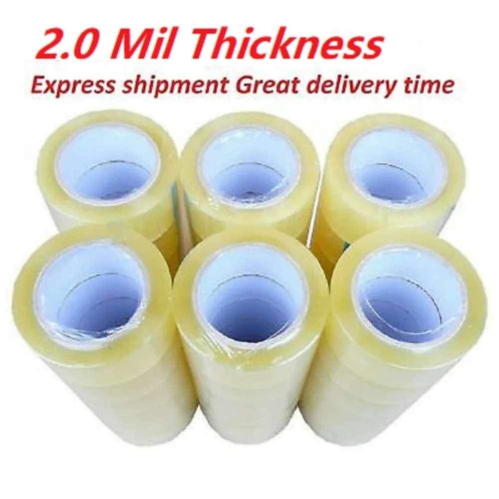 36 Rolls Clear Packing Packaging Carton Sealing Tape 2.0 Mil Thick 2x110 Yards