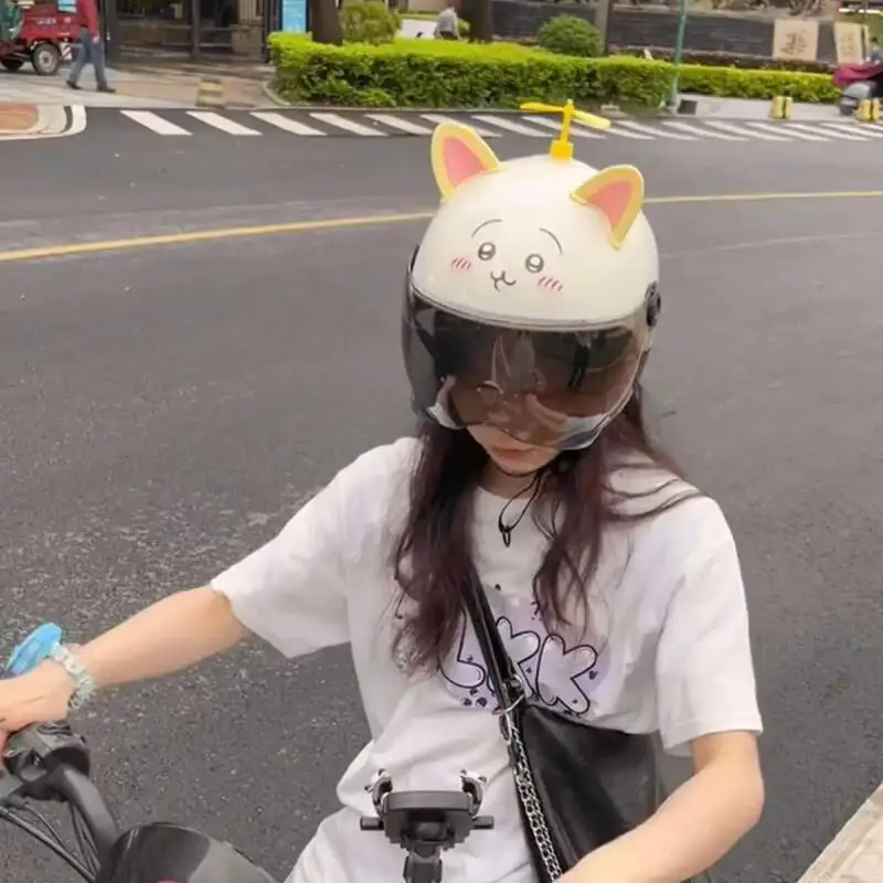 Genuine Licensed by Chiikawa - CCC-Certified Chiikawa Usagi Electric Scooter Helmet, Lightweight Summer Helmet for Men and Women