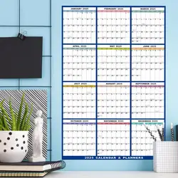 2025 Calendar Planner Dry Erase Sheet Wall Calendar Erasable Foldable Schedules Yearly Planner Double-sided Board With 2 markers