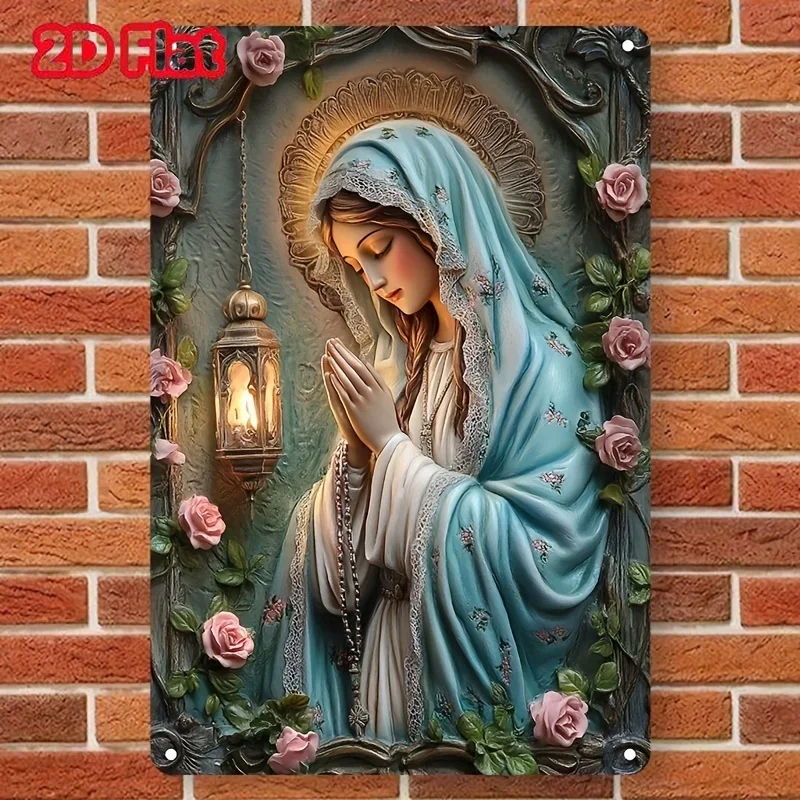 Wall art,Home Decorative Paintings，Religious Aluminum Wall Hanging Sign  Icon Plaque, Multipurpose Decor For Home, Living Ro