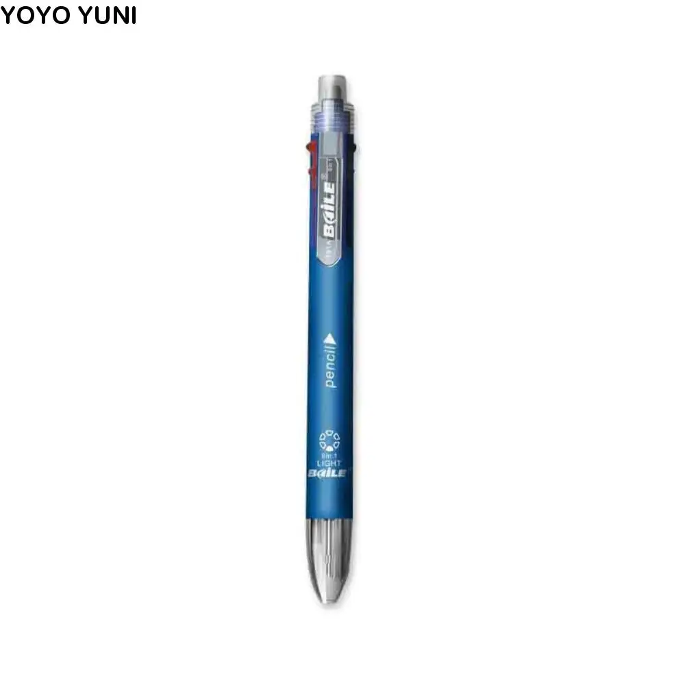 

3pcs with Mechanical Pencil Multicolor Ballpoint Pens 6 in 1 Clip-on Multicolor Retractable Pen Soft Replaceable Core