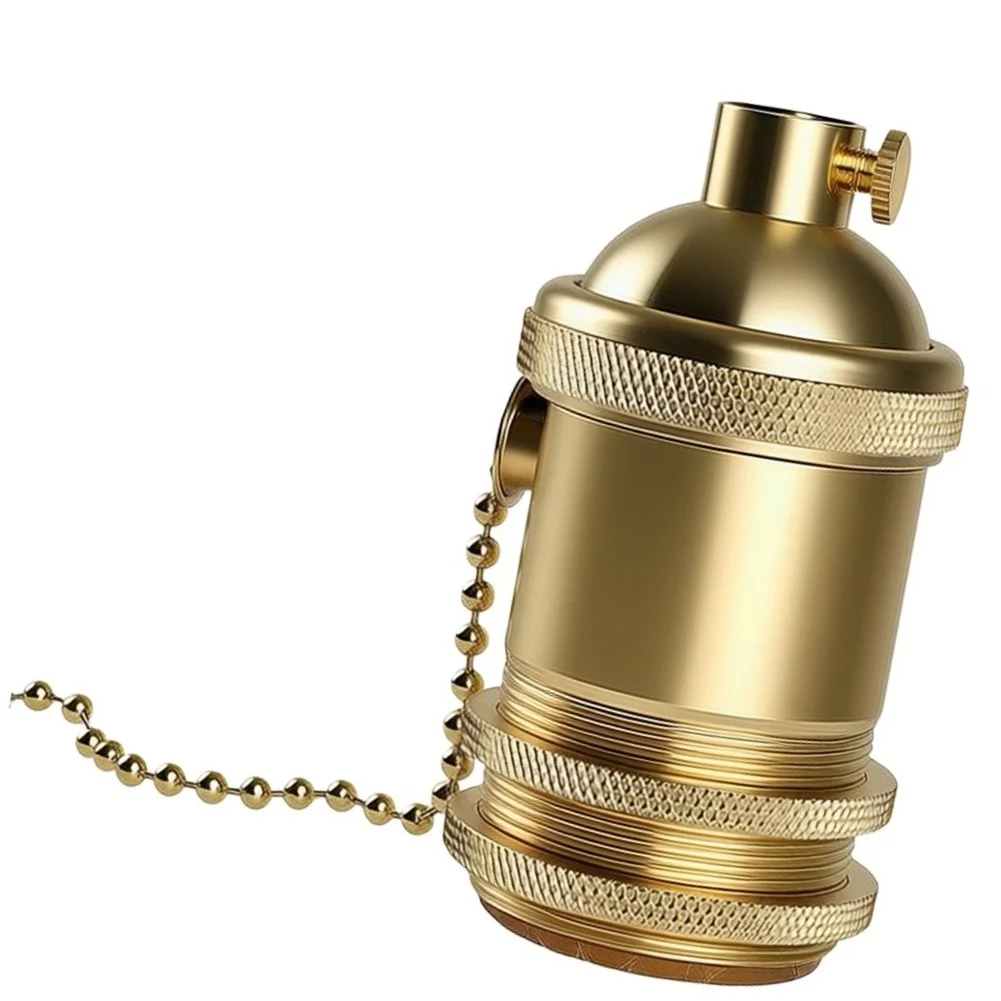 Retro Light Socket Yellow Lamp Holder Easy On Off Operation For Room Renovation For E27 E26 Bulbs Retro Light Socket