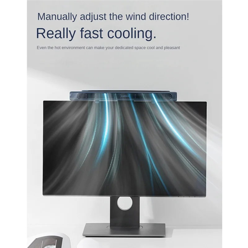 Carregamento USB Clip Fan para tela de computador, monitor, casa, escritório, desktop, mudo, pequeno, branco, 4000mAh