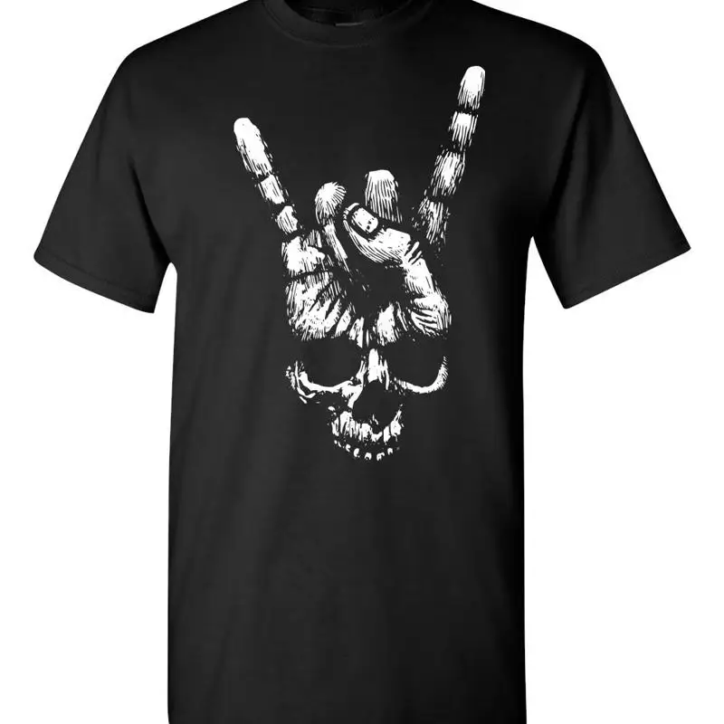 

Skeleton ROCK Sign Rocker Halloween Men's T Shirt 1677