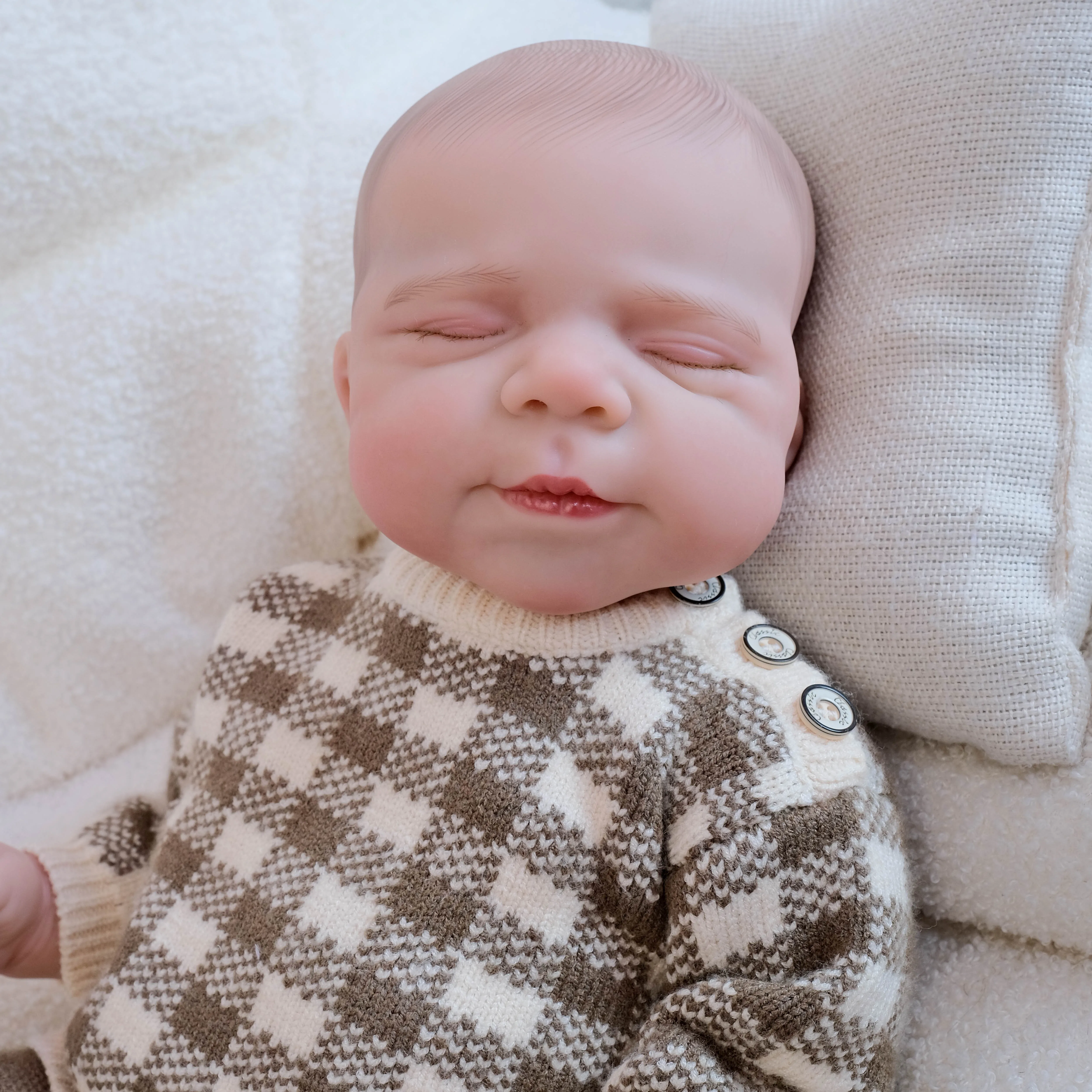 NPK Muñeca Reborn de cuerpo de niña de vinilo realista de 18 pulgadas con piel 3D y pelo pintado a mano muñeca Reborn de vinilo completo