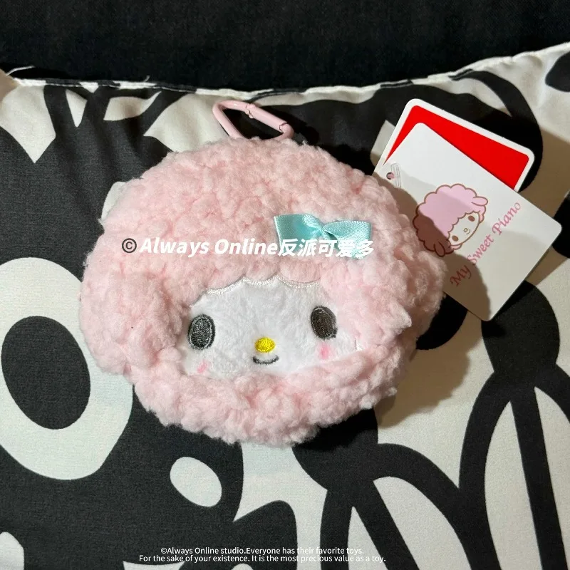 Sanrios My Melody Piano dibujos animados muñeco de peluche monedero chica Linda Hellokittys mochila escolar portátil colgante bolsa de almacenamiento para auriculares