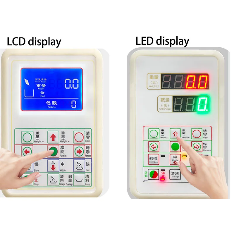 1-500 جرام السيارات الفولاذ المقاوم للصدأ الجسيمات مسحوق حقيبة وزنها وزنها آلة تعبئة جهاز الحزمة الفرعية