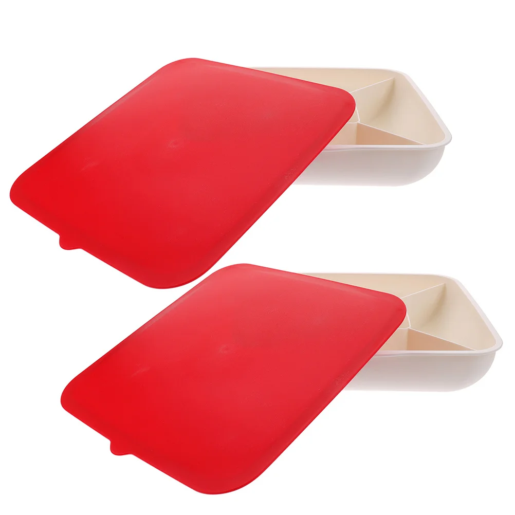 2 قطعة منظم صينية الفاكهة مقسمة صينية تقديم أطباق الوجبات الخفيفة البلاستيكية غطاء منظم الوجبات الخفيفة للحفلات والنزهات تخزين المواد الغذائية الطازجة #2