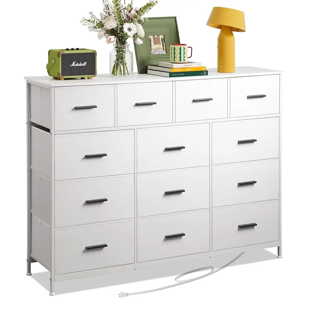 

Комод под телевизор с 13 ящиками, комод до 60 дюймов, подставка под телевизор с розетками, комод для спальни, комод на 60 дюймов