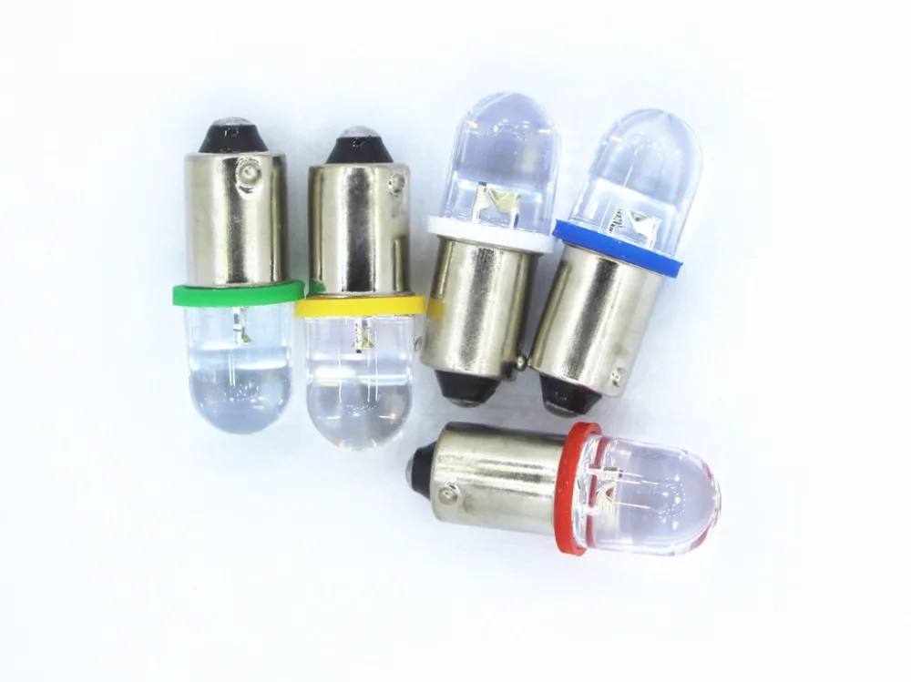 5pcs BA9S LED Indicator bulb License plate bulb Instrument bulb Indicator bulb DC 12V Warning signal bulb red green blue white