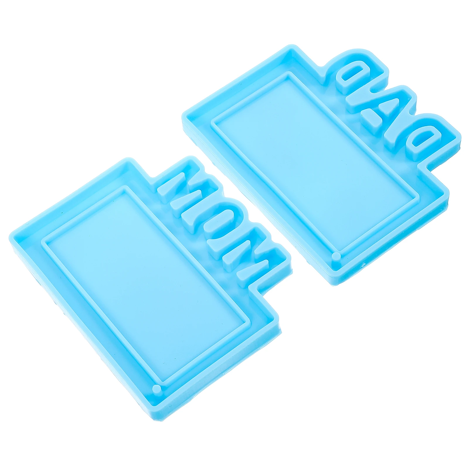 

2 Pcs Photo Frame Mold Keychain DIY Craft Silicone Pendant Mother's Day Father's Day Decor Family Albums Resin H made Gifts