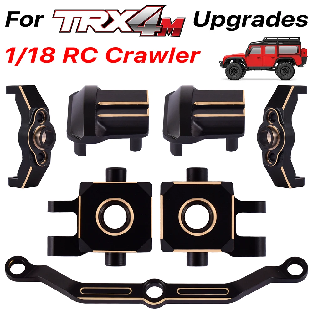 For TRX4M Upgrades Brass Steering Link Knuckle Alex Diff Cover Caster Blocks Traxxas TRX-4M 1/18 Upgrades RC Crawler Defender