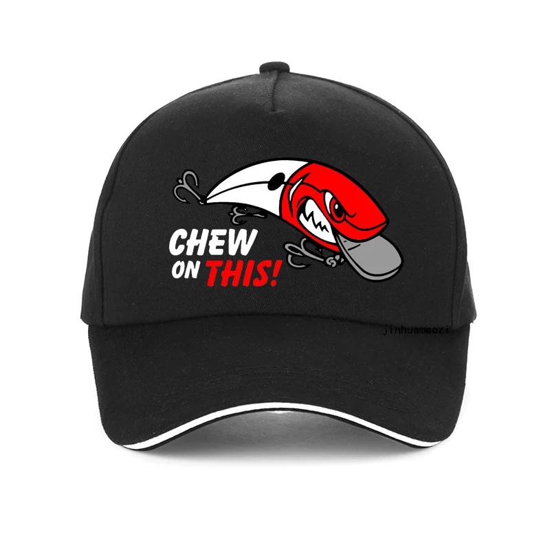 Outdoor men fishing hat Cartoon funny Chew on This baseball cap man Fishbone sunhat Adjustable hiking Bonnet Truck hats