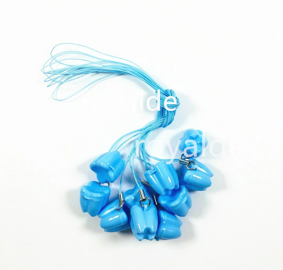 10Pcs/Pack Dental Milk Teeth Holder Boxes Plastic Necklace Baby Kids Blue Color