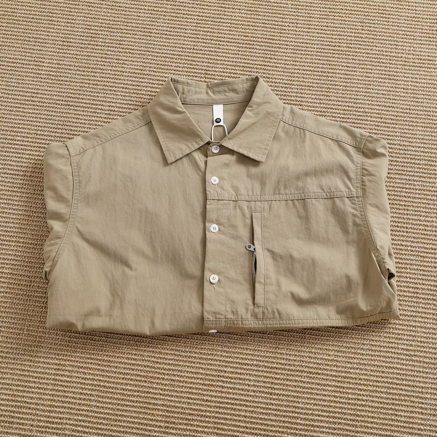 Outdoor workwear long-sleeved shirt men's cotton nylon blend anti-wrinkle breathable lapel zipper chest pocket loose coat top