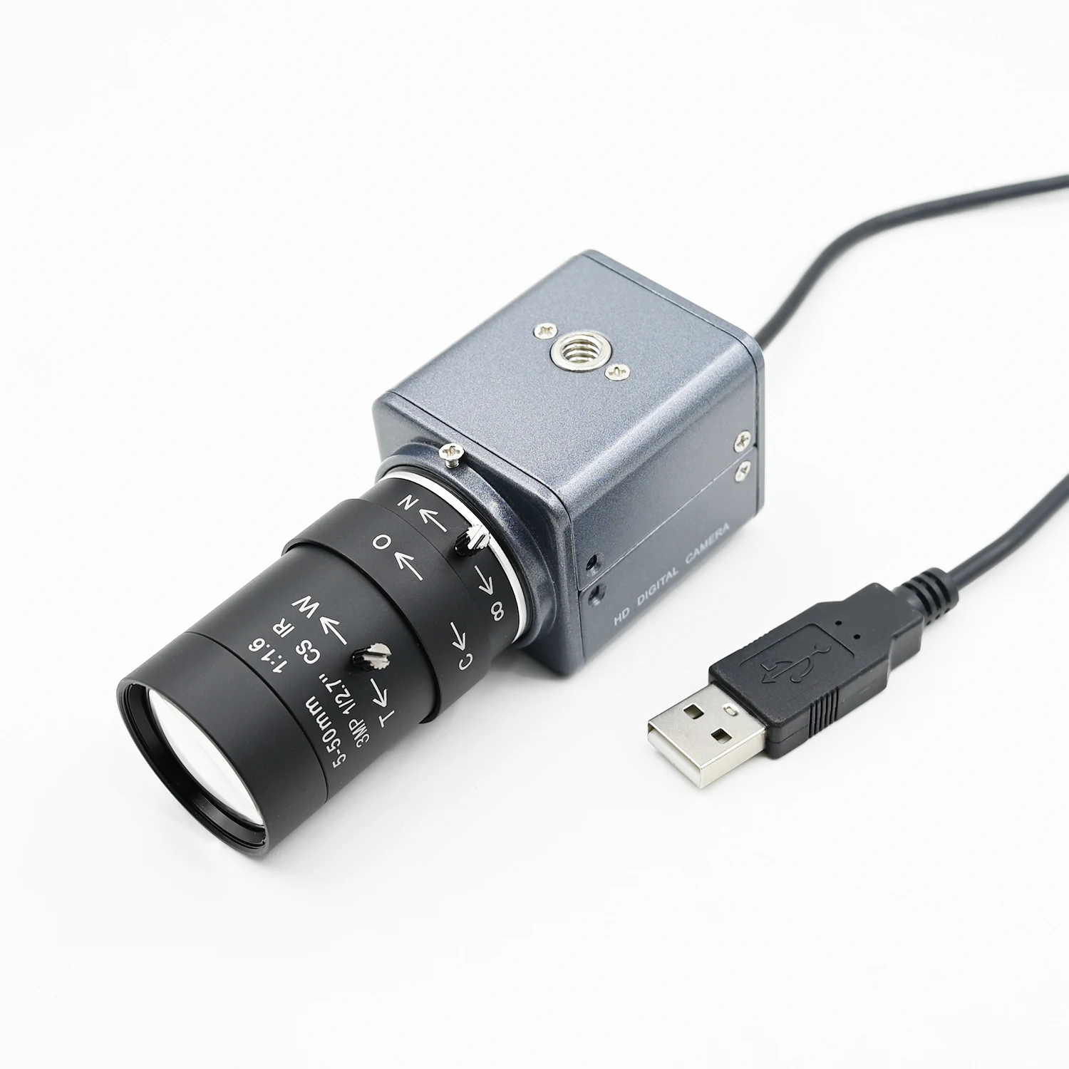 

180fps VGA Global Shutter USB Camera,Monochrome,Housing Webcam,640x480,With 2.8-12mm 5-50mm Varifocal Zoom CS Lens