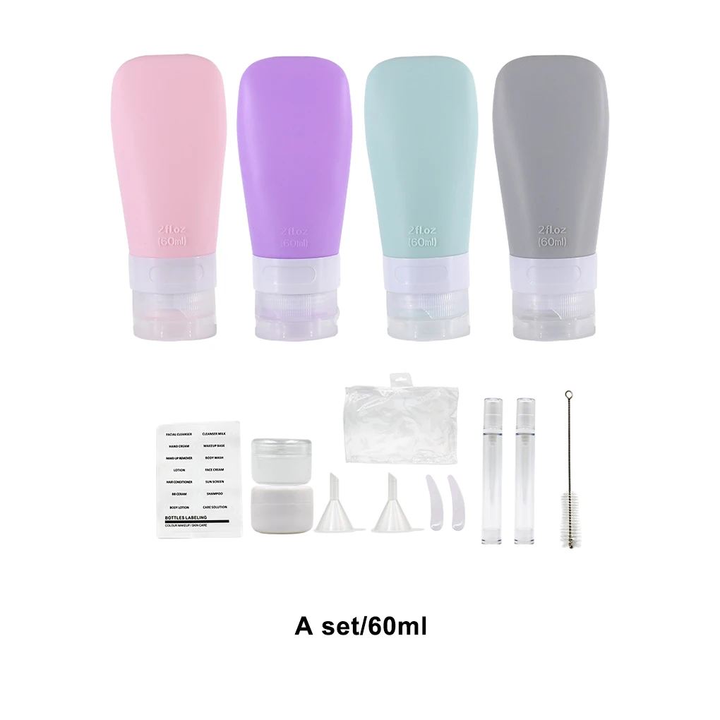 زجاجة سيليكون لسهولة تطبيق الشامبو والبلسم أثناء السفر، تطبيق واسع من السيليكون المحمول للسفر