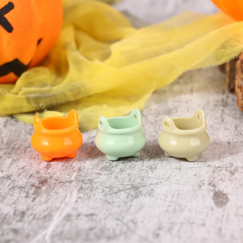 Mini Halloween Candy Bucket, Miniatura Pot, Bruxa Caldeirão, 2pcs