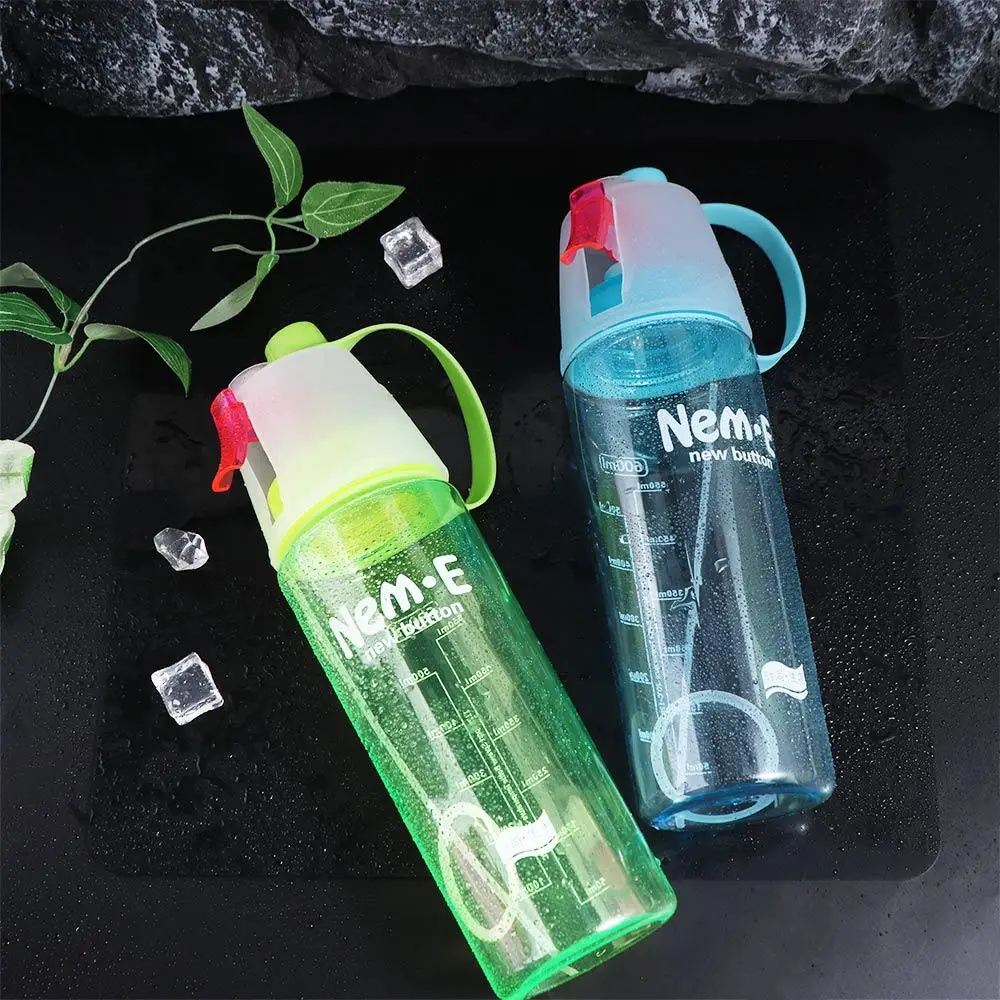 Drinkware Bottles With Straw Water Bottle Spray Drinkware Drink Spray Cup 600ML Portable Spray Water Bottle Outdoor Sports