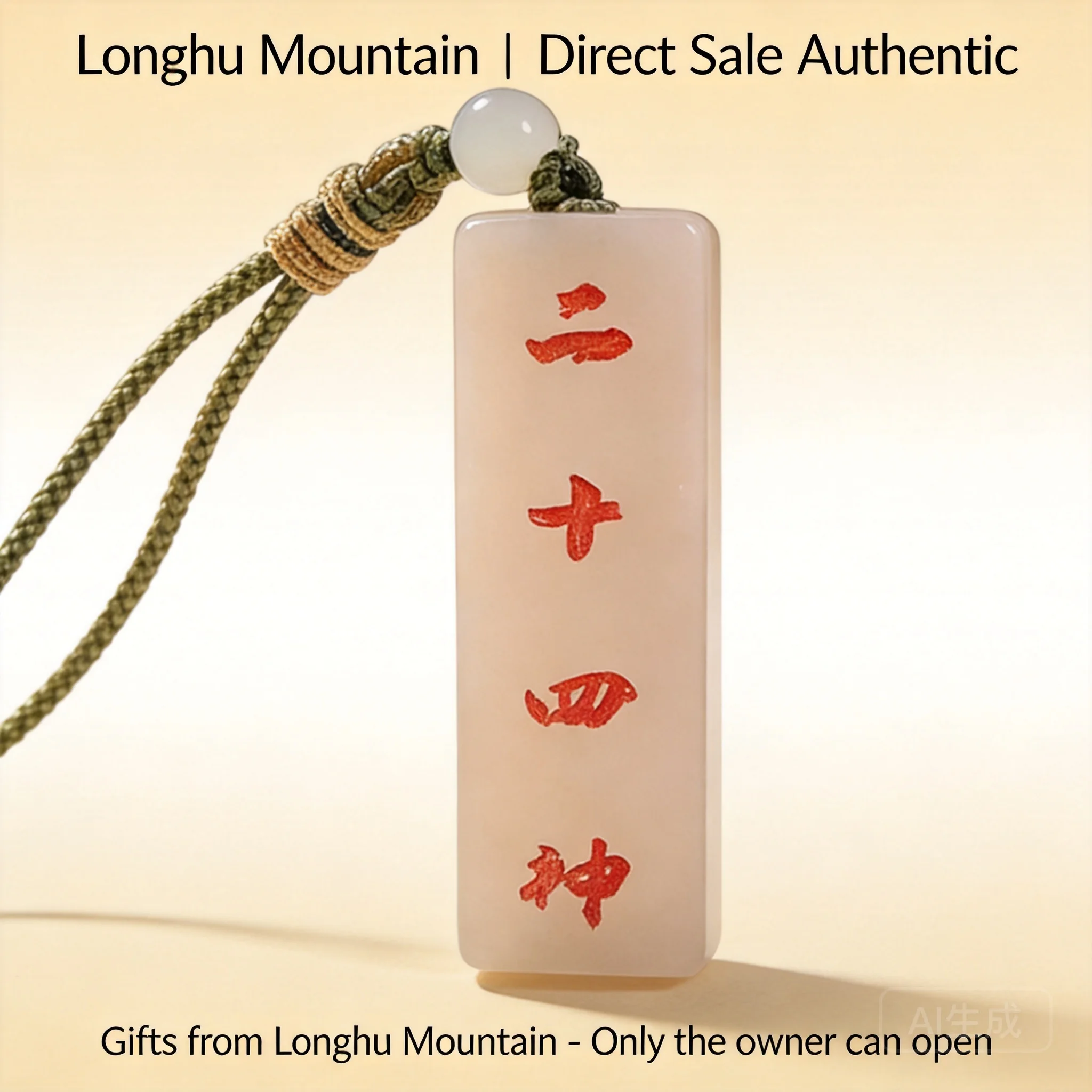 Snqp Traditional Chinese Style Jade Pendant Fortune Attracting Amulet Taoist Tianpeng Ruler Peace Tag Good Luck Blessing Luck