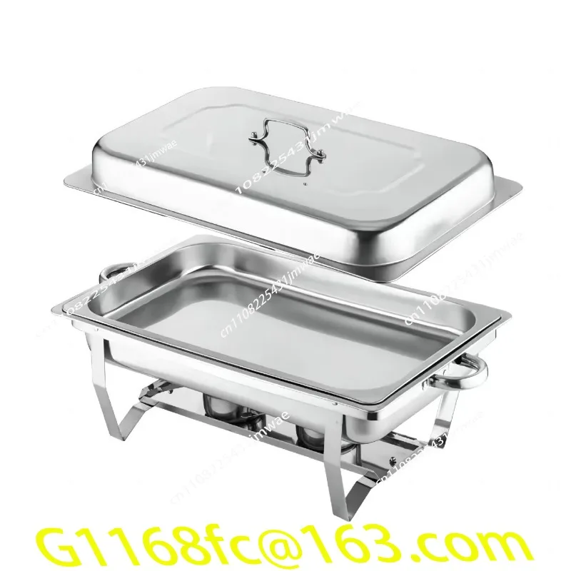 Cross Border Stainless Steel Rectangular Folding Foot Buffet Furnace, Electric Heating Insulation Furnace, Alcohol Furnace