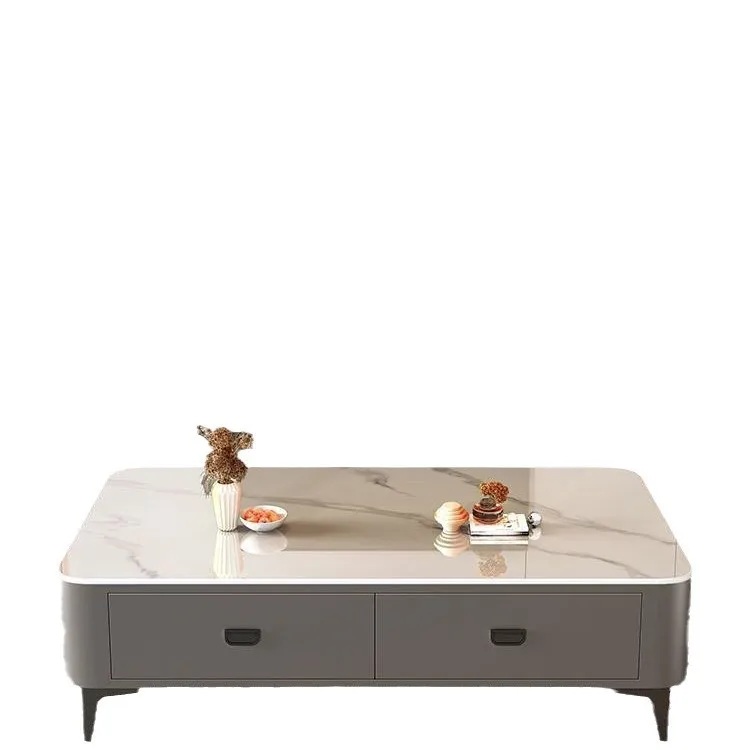 

rock slab coffee table, living room home, light luxury table, high end small apartment floor coffee table