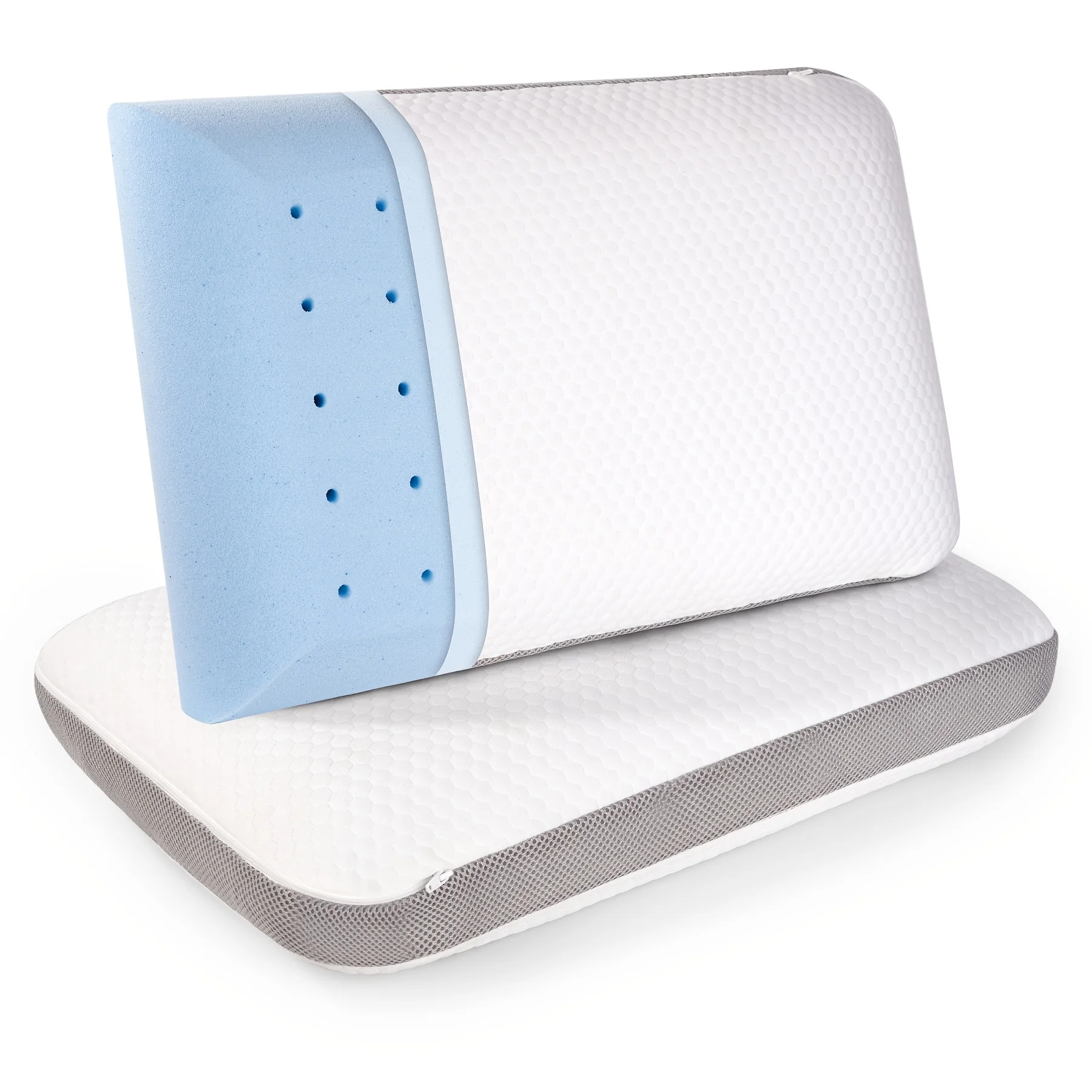 

2pcs Pillow, Cooling Gel Bed Pillow, Medium Firm Pillow For Sleeping, Colling And Smooth Cover, Bedroom&Hotel Essentials, White