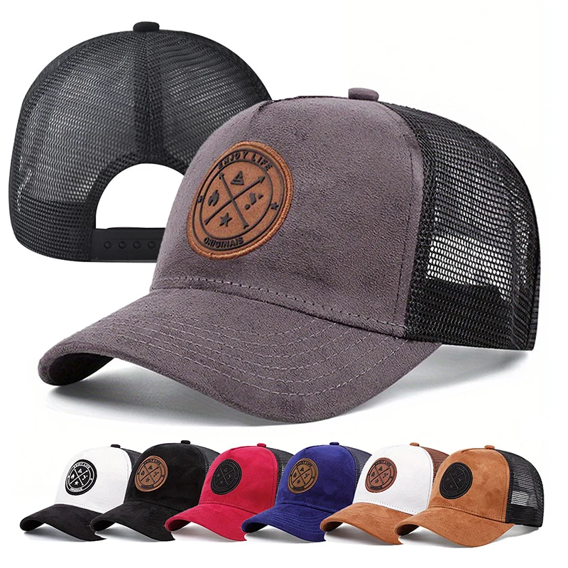Unisex Summer Mesh Baseball Cap With Letter Patch, Breathable Casual Trucker Hat, Street Hip Hop Sun Visor Cap For Men And Women