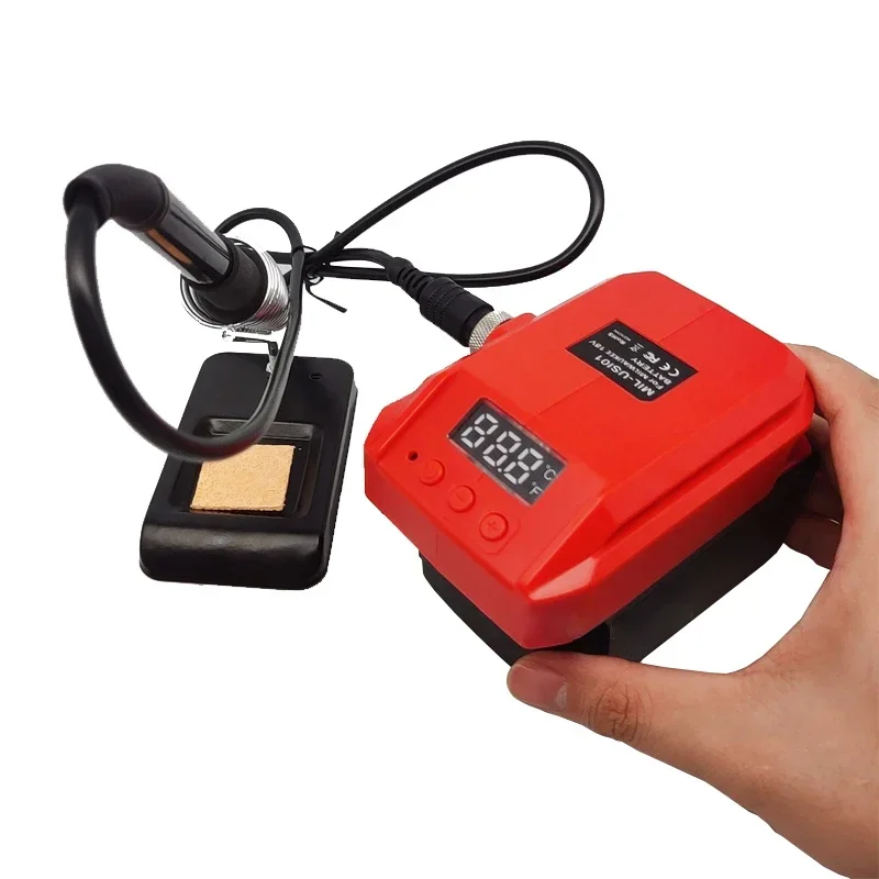 60W Cordless Electric Soldering Station for Milwaukee 18V Li-ion Battery Digital Display Soldering Iron Station Fast Heating Up