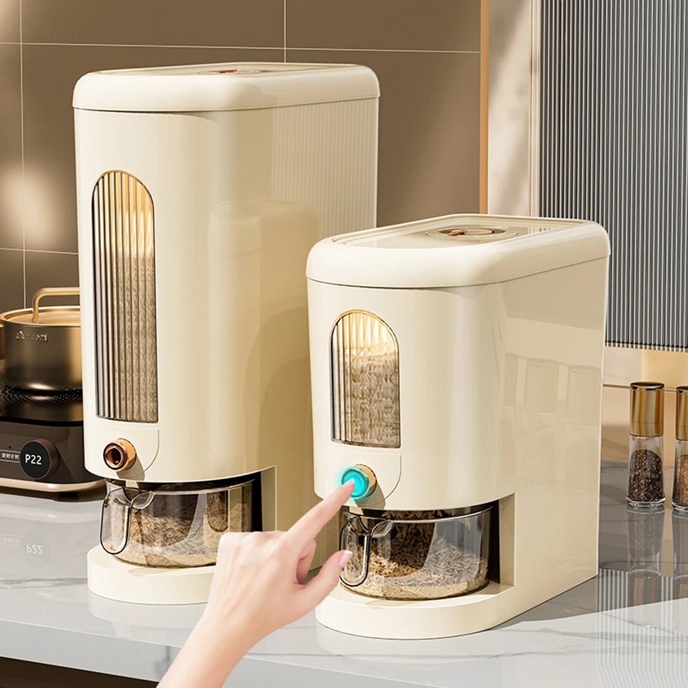 5/10KG Rice Storage Container Large Capacity Automatic Cereal Dispenser Storage Box Keep Dry Fresh Sealed Grain Cereal Dispenser