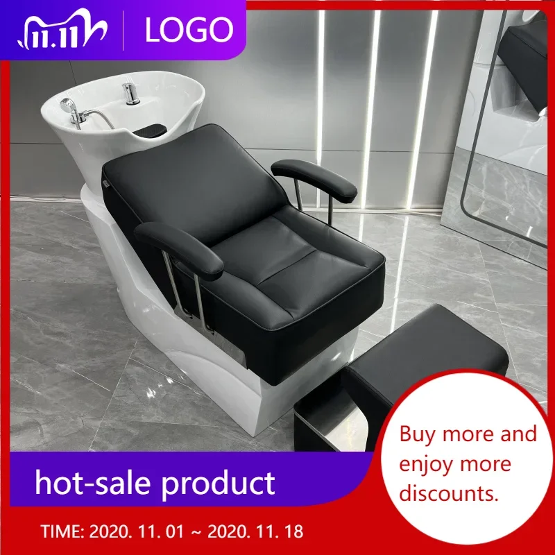 

Black Reclining Shampoo Hair Washing Hair Head Spa Hairwash Bed Water Therapy Silla Para Lavar Cabello Spa Furniture