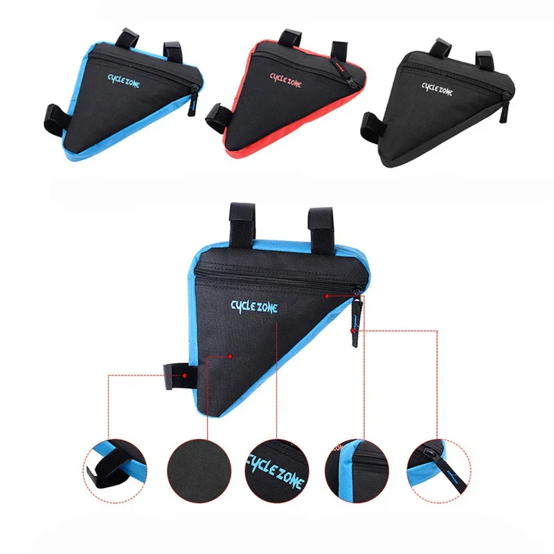 Bolsa triangular para cuadro de bicicleta de carretera, bolsa impermeable para viga de bicicleta de montaña, soporte para tubo de bicicleta, bolsa de sillín, accesorios de bicicleta de poliéster - Vista Detalle #04